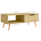 NNEVL Coffee Table Sonoma Oak 100x49.5x43 cm Chipboard