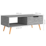 NNEVL Coffee Table Concrete Grey 100x49.5x43 cm Chipboard