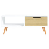 NNEVL Coffee Table White and Sonoma Oak 100x49.5x43 cm Chipboard