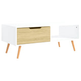 NNEVL Coffee Table White and Sonoma Oak 100x49.5x43 cm Chipboard