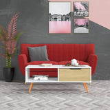 NNEVL Coffee Table White and Sonoma Oak 100x49.5x43 cm Chipboard