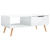 NNEVL Coffee Table High Gloss White 100x49.5x43 cm Chipboard