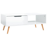 NNEVL Coffee Table High Gloss White 100x49.5x43 cm Chipboard