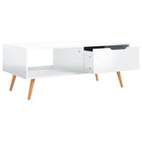 NNEVL Coffee Table High Gloss White 100x49.5x43 cm Chipboard