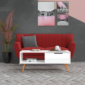 NNEVL Coffee Table High Gloss White 100x49.5x43 cm Chipboard