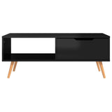 NNEVL Coffee Table High Gloss Black 100x49.5x43 cm Chipboard