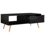 NNEVL Coffee Table High Gloss Black 100x49.5x43 cm Chipboard