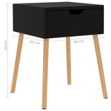NNEVL Bedside Cabinet Black 40x40x56 cm Chipboard