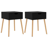 NNEVL Bedside Cabinets 2 pcs Black 40x40x56 cm Chipboard