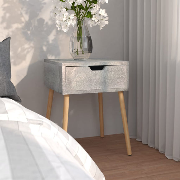 NNEVL Bedside Cabinet Concrete Grey 40x40x56 cm Chipboard