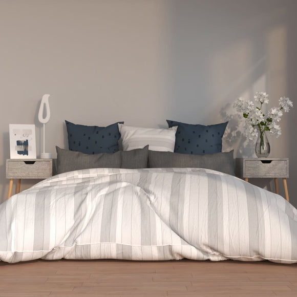 NNEVL Bedside Cabinets 2 pcs Concrete Grey 40x40x56 cm Chipboard