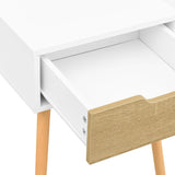 NNEVL Bedside Cabinet White & Sonoma Oak 40x40x56 cm Chipboard