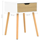 NNEVL Bedside Cabinets 2 pcs White & Sonoma Oak 40x40x56 cm Chipboard