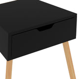 NNEVL Bedside Cabinet High Gloss Black 40x40x56 cm Chipboard