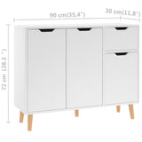 NNEVL Sideboard White 90x30x72 cm Chipboard
