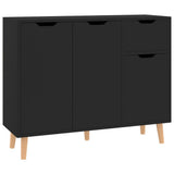 NNEVL Sideboard Black 90x30x72 cm Chipboard