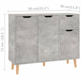 NNEVL Sideboard Concrete Grey 90x30x72 cm Chipboard