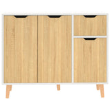 NNEVL Sideboard White and Sonoma Oak 90x30x72 cm Chipboard