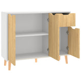NNEVL Sideboard White and Sonoma Oak 90x30x72 cm Chipboard