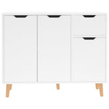 NNEVL Sideboard High Gloss White 90x30x72 cm Chipboard