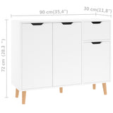NNEVL Sideboard High Gloss White 90x30x72 cm Chipboard