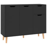NNEVL Sideboard High Gloss Black 90x30x72 cm Chipboard