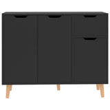 NNEVL Sideboard High Gloss Black 90x30x72 cm Chipboard