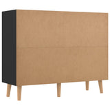 NNEVL Sideboard High Gloss Black 90x30x72 cm Chipboard