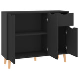 NNEVL Sideboard High Gloss Black 90x30x72 cm Chipboard