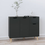 NNEVL Sideboard High Gloss Black 90x30x72 cm Chipboard
