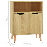 NNEVL Sideboard Sonoma Oak 60x30x72 cm Chipboard