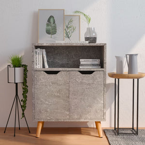 NNEVL Sideboard Concrete Grey 60x30x72 cm Chipboard
