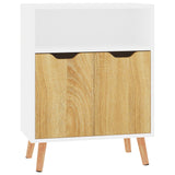 NNEVL Sideboard White and Sonoma Oak 60x30x72 cm Chipboard