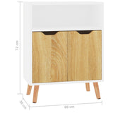 NNEVL Sideboard White and Sonoma Oak 60x30x72 cm Chipboard