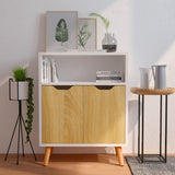 NNEVL Sideboard White and Sonoma Oak 60x30x72 cm Chipboard