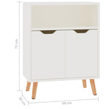 NNEVL Sideboard High Gloss White 60x30x72 cm Chipboard