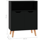 NNEVL Sideboard High Gloss Black 60x30x72 cm Chipboard