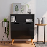 NNEVL Sideboard High Gloss Black 60x30x72 cm Chipboard