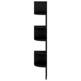 NNEVL Wall Corner Shelf Black 19x19x123 cm Chipboard