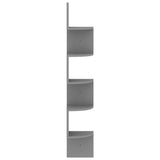 NNEVL Wall Corner Shelf Grey 19x19x123 cm Chipboard
