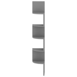 NNEVL Wall Corner Shelf Grey 19x19x123 cm Chipboard