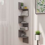 NNEVL Wall Corner Shelf Grey 19x19x123 cm Chipboard
