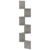 NNEVL Wall Corner Shelf Concrete Grey 19x19x123 cm Chipboard