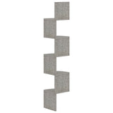 NNEVL Wall Corner Shelf Concrete Grey 19x19x123 cm Chipboard