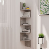 NNEVL Wall Corner Shelf Concrete Grey 19x19x123 cm Chipboard