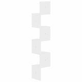 NNEVL Wall Corner Shelf High Gloss White 19x19x123 cm Chipboard