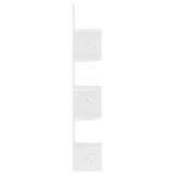 NNEVL Wall Corner Shelf High Gloss White 19x19x123 cm Chipboard