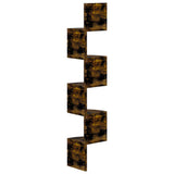 NNEVL Wall Corner Shelf Smoked Oak 19x19x123 cm Chipboard