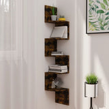 NNEVL Wall Corner Shelf Smoked Oak 19x19x123 cm Chipboard