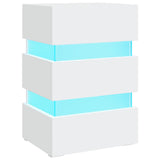 NNEVL LED Bedside Cabinet White 45x35x67 cm Chipboard